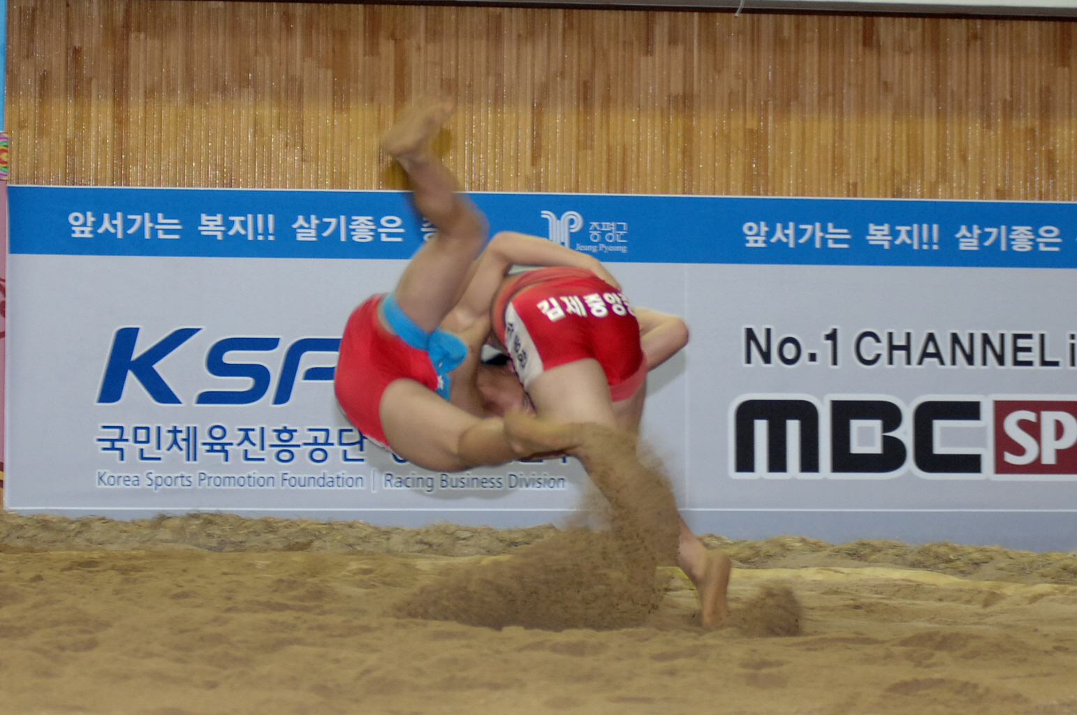 제12회 증평인삼배전국장사씨름대회 사흘째 경기 모습